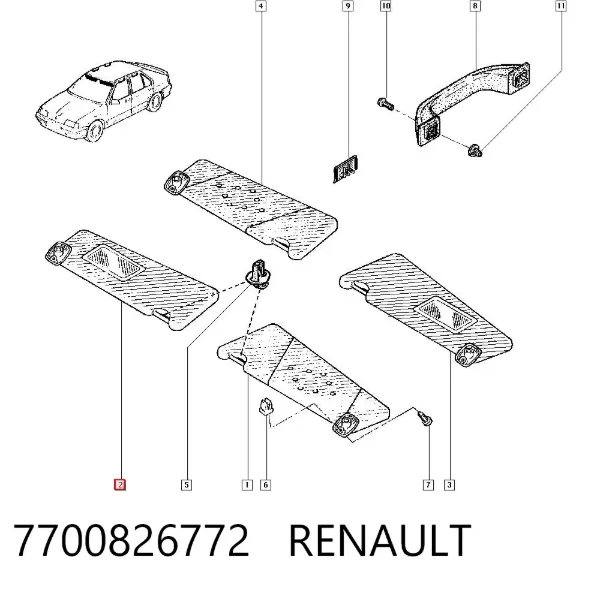 Pala contra o sol 7700826772 Renault (RVI)