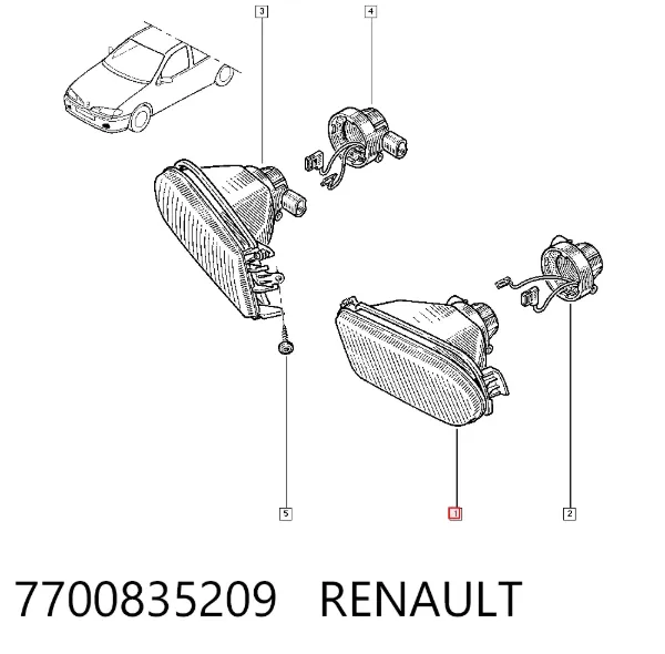Luzes de nevoeiro esquerdas 7700835209 Renault (RVI)