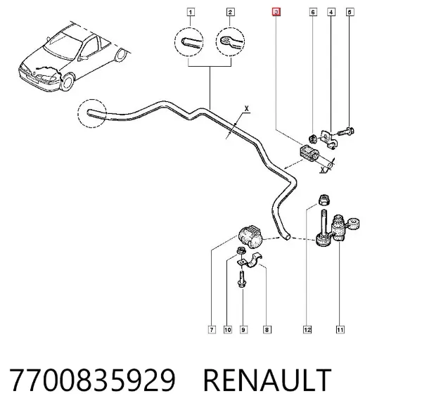 Bucha interna do estabilizador dianteiro 7700835929 Renault (RVI)