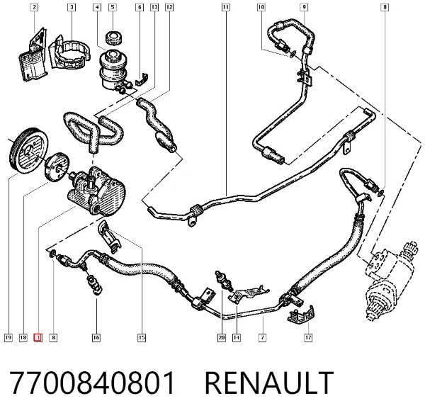 Bomba da Direção hidrâulica assistida 7700840801 Renault (RVI)