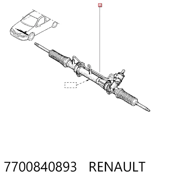 Cremalheira da direção 7700840893 Renault (RVI)