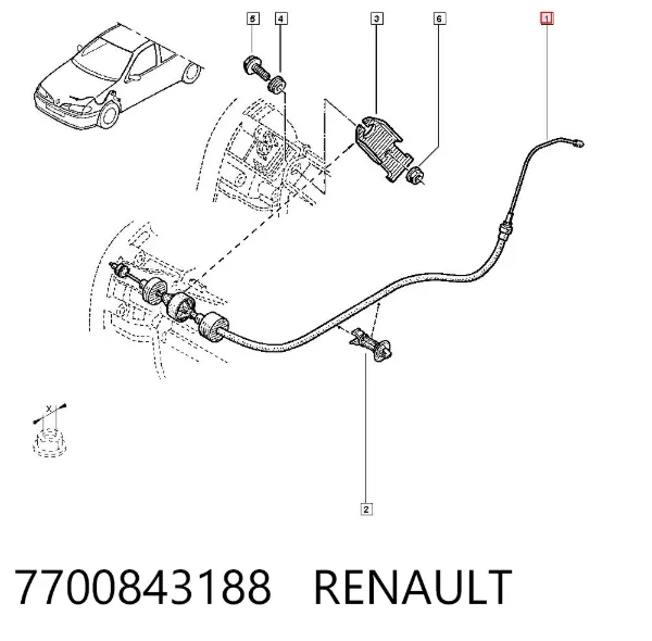 Cabo de embraiagem 7700843188 Renault (RVI)