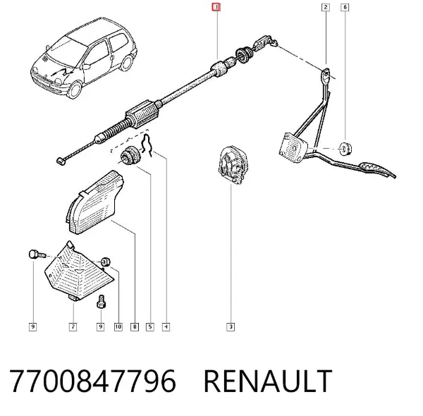 Cabo/pedal de gás (de acelerador) 7700847796 Renault (RVI)