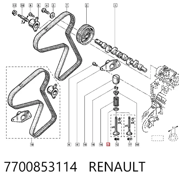 Disco da mola de válvula 7700853114 Renault (RVI)