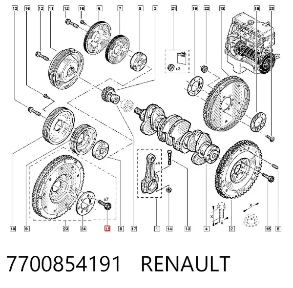 Parafuso de biela 7700854191 Renault (RVI)