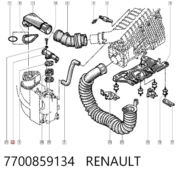 Válvula (regulador) de marcha a vácuo 7700859134 Renault (RVI)
