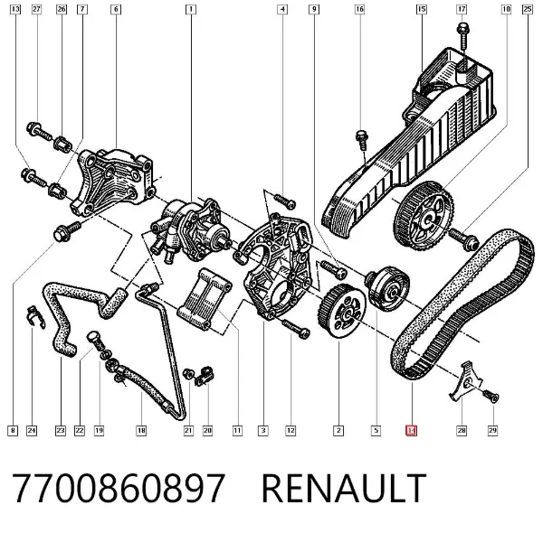 Correia dos conjuntos de transmissão 7700860897 Renault (RVI)