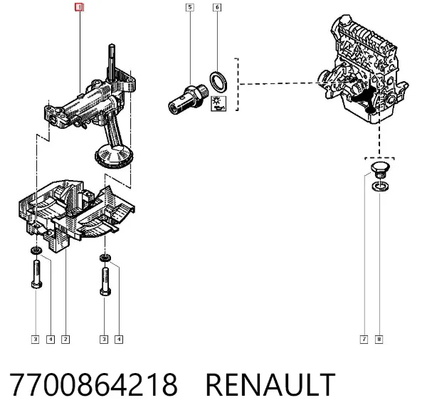Bomba de óleo 7700864218 Renault (RVI)