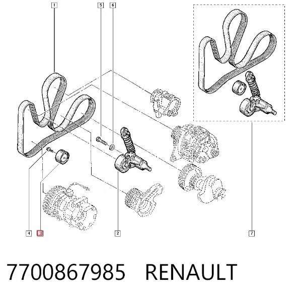 Rolo parasita da correia de transmissão 7700867985 Renault (RVI)