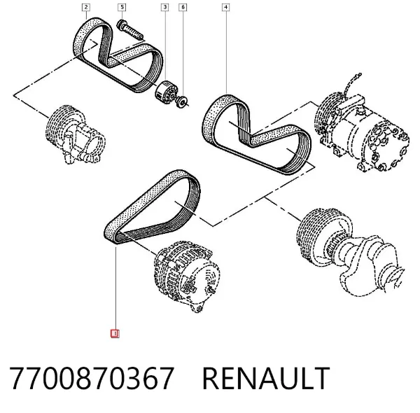 Correia dos conjuntos de transmissão 7700870367 Renault (RVI)