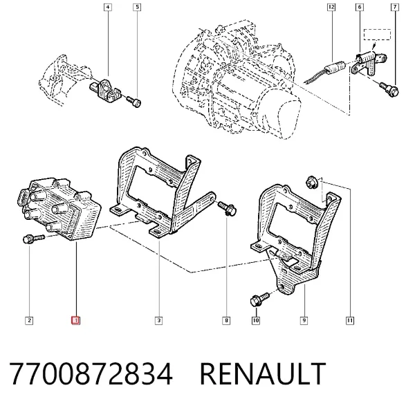 Bobina de ignição 7700872834 Renault (RVI)