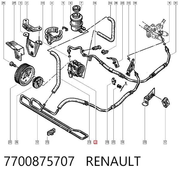 Bomba da Direção hidrâulica assistida 7700875707 Renault (RVI)