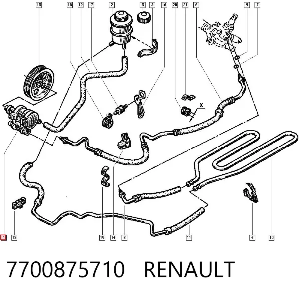 Bomba da Direção hidrâulica assistida 7700875710 Renault (RVI)