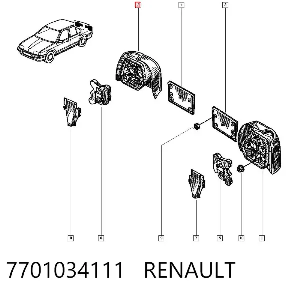 Lanterna traseira direita 7701034111 Renault (RVI)