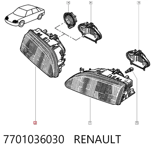 Luz direita 7701036030 Renault (RVI)