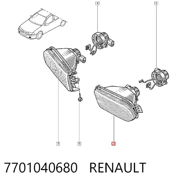Luzes de nevoeiro esquerdas 7701040680 Renault (RVI)