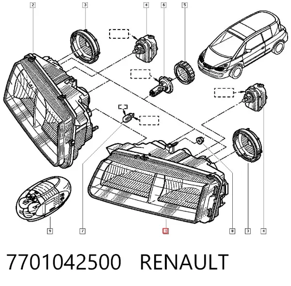 Luz esquerda 7701042500 Renault (RVI)