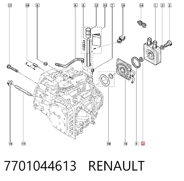 Vedante de bomba de óleo da Caixa Automática de Mudança 7701044613 Renault (RVI)