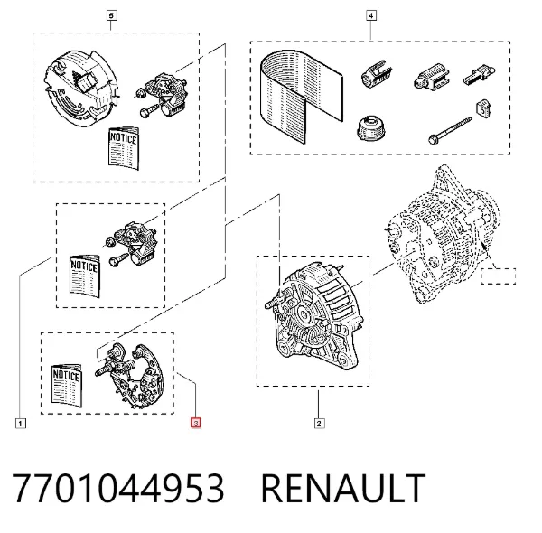 Eixo de diodos do gerador 7701044953 Renault (RVI)