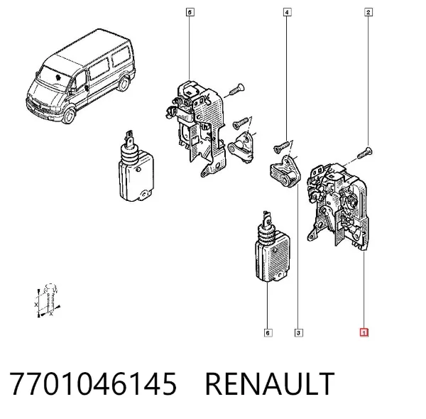 Fecho da porta dianteira esquerda 7701046145 Renault (RVI)
