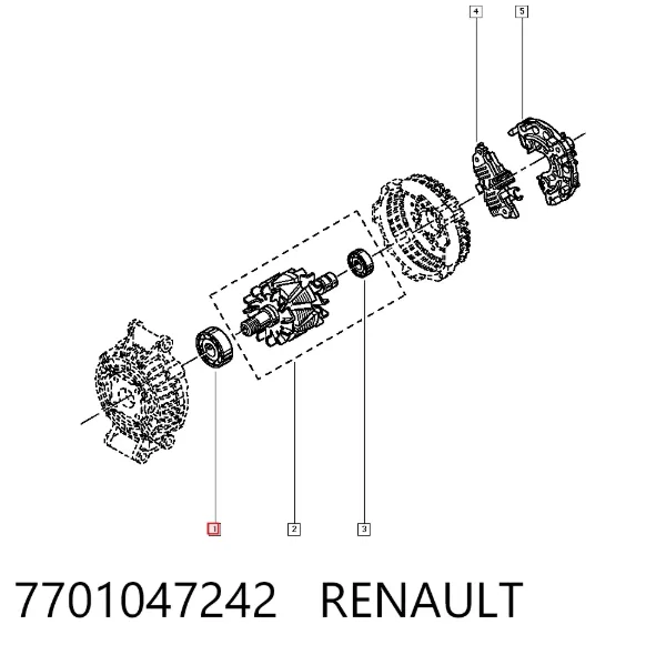 Rolamento do gerador 7701047242 Renault (RVI)