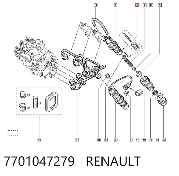 Pulverizador de diesel do injetor 7701047279 Renault (RVI)