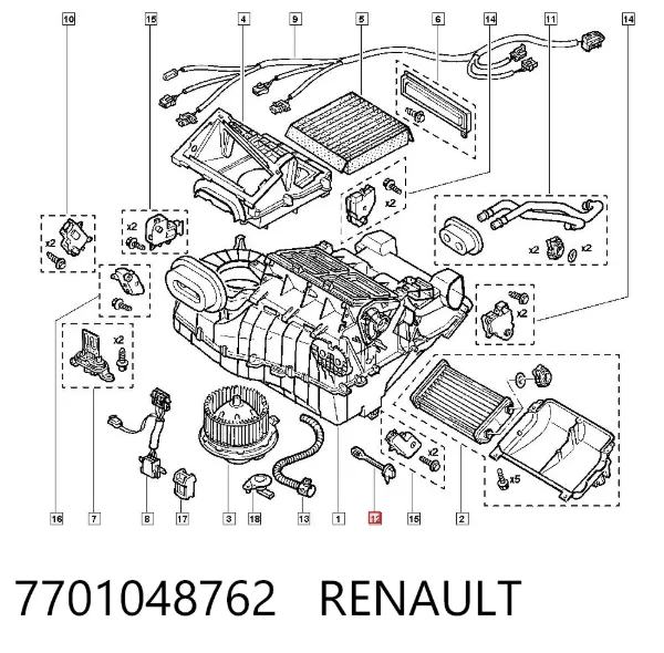 Sensor de temperatura do vaporizador 7701048762 Renault (RVI)