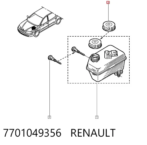 Tampa de tanque de cilindro mestre do freio 7701049356 Renault (RVI)