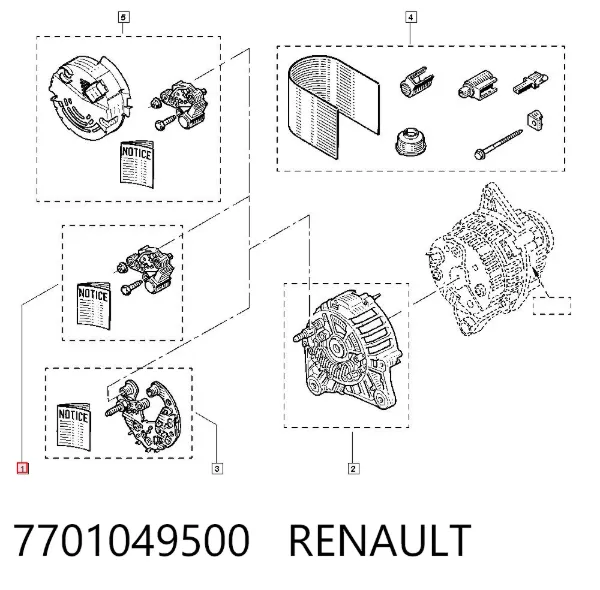Relê-regulador do gerador (relê de carregamento) 7701049500 Renault (RVI)
