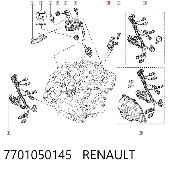 Sensor de velocidade 7701050145 Renault (RVI)