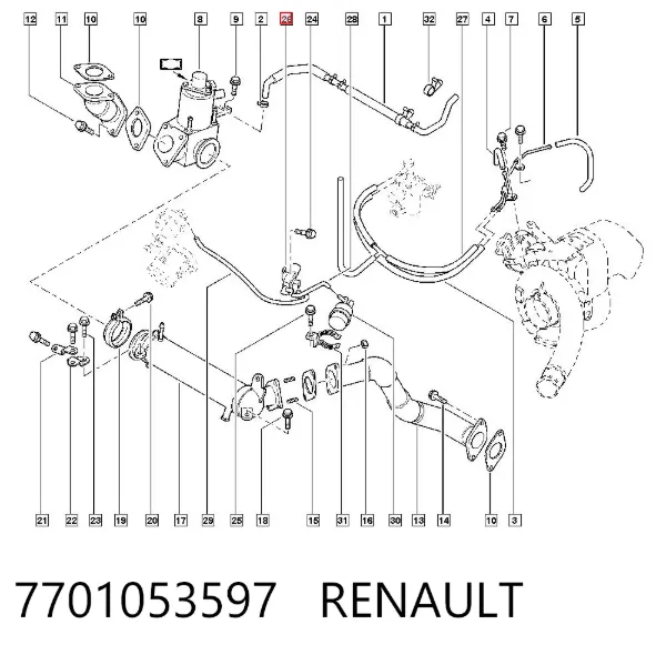 Convertidor de pressão (solenoide) de supercompressão 7701053597 Renault (RVI)