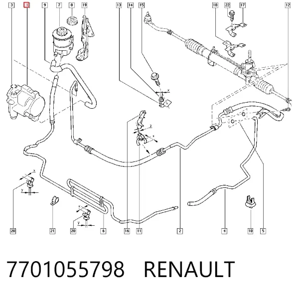 Bomba da Direção hidrâulica assistida 7701055798 Renault (RVI)