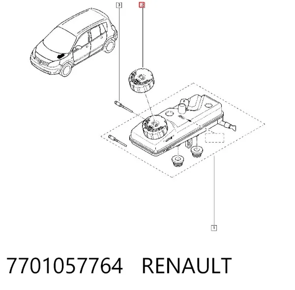 Tampa de tanque de cilindro mestre do freio 7701057764 Renault (RVI)