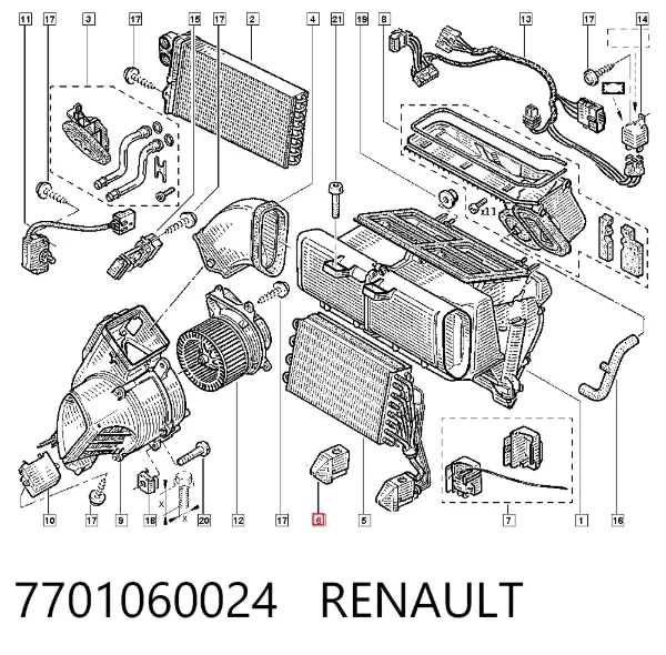 Válvula TRV de aparelho de ar condicionado 7701060024 Renault (RVI)