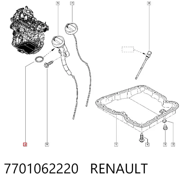 Anel de compressão do gargalho de enchimento de óleo 7701062220 Renault (RVI)