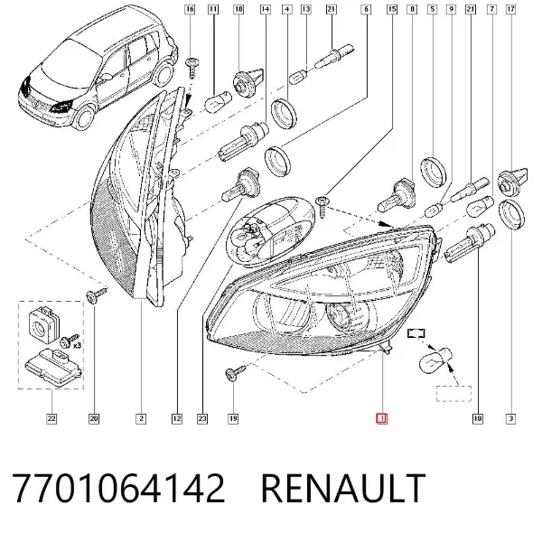 Luz esquerda 7701064142 Renault (RVI)
