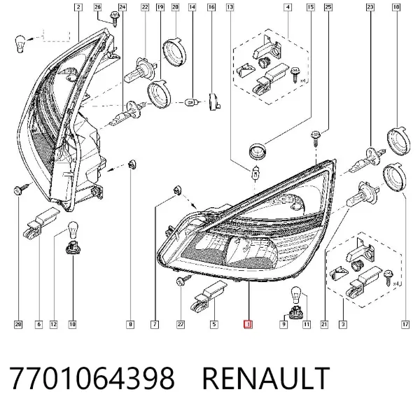 Luz esquerda 7701064398 Renault (RVI)