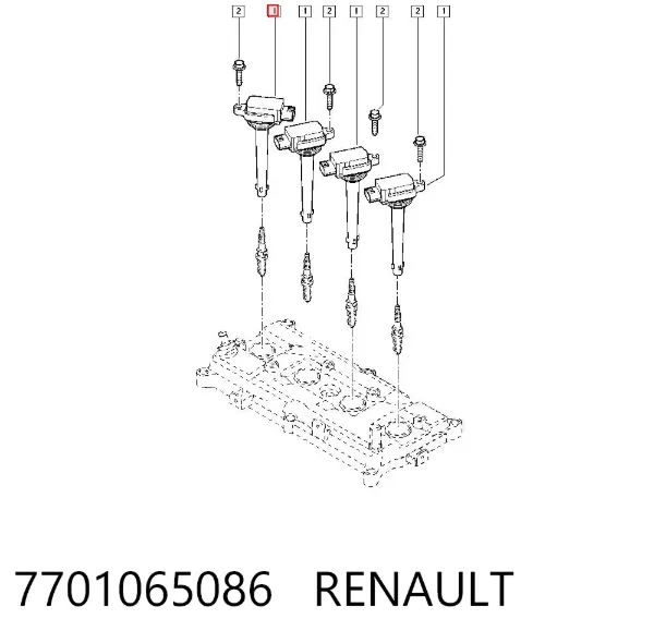 Bobina de ignição 7701065086 Renault (RVI)