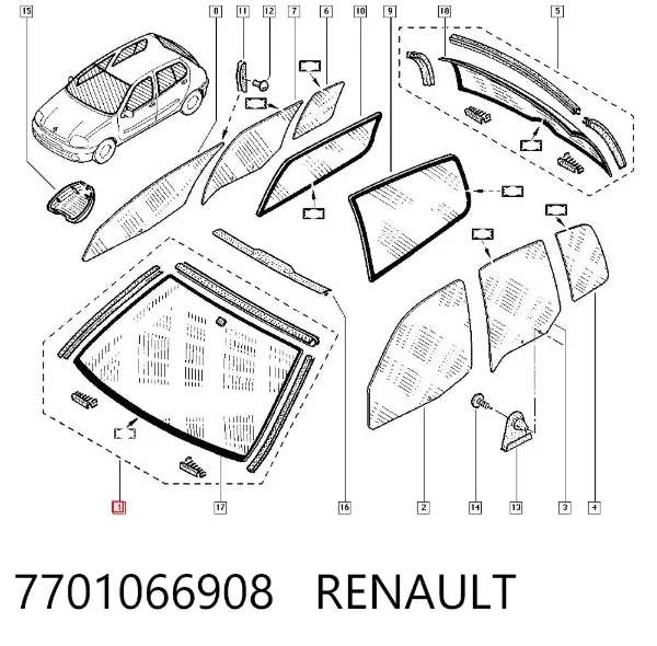 Pára-brisas 7701066908 Renault (RVI)