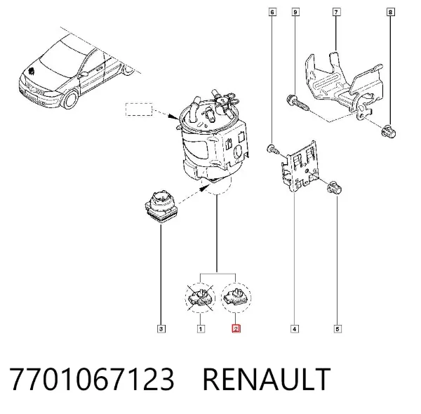 Filtro de combustível 7701067123 Renault (RVI)