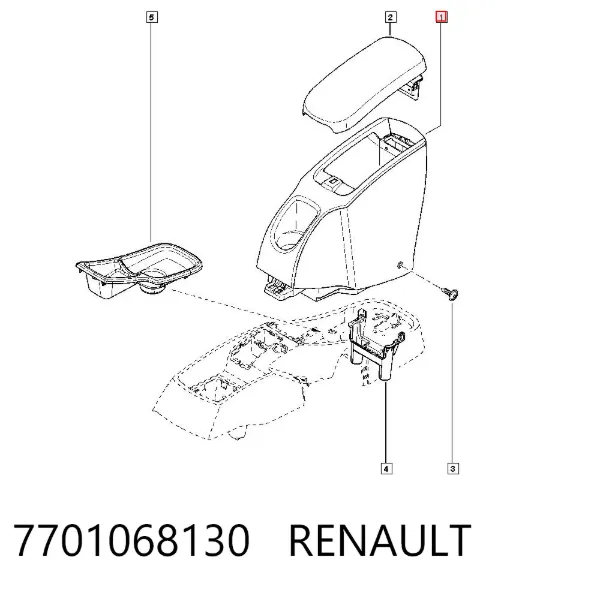 Braço de consola central Renault Kangoo II