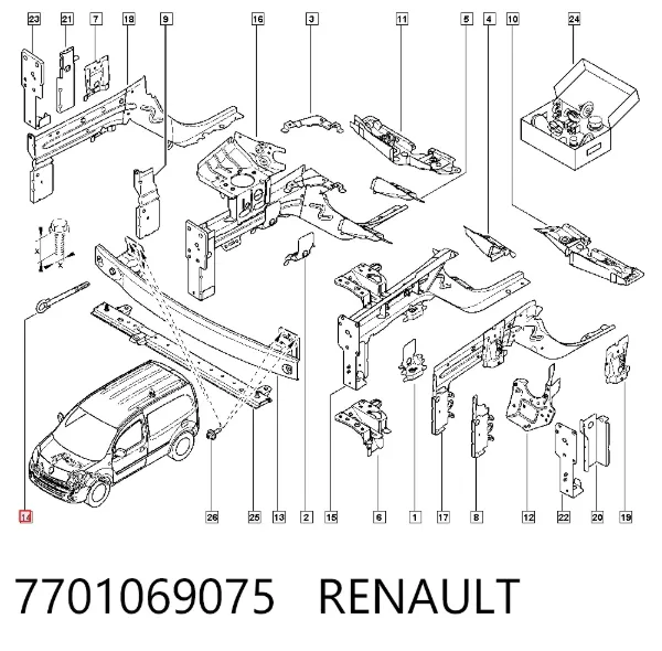 Gancho de reboque 7701069075 Renault (RVI)