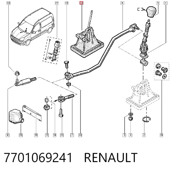 Mecanismo de mudança (ligação) 7701069241 Renault (RVI)