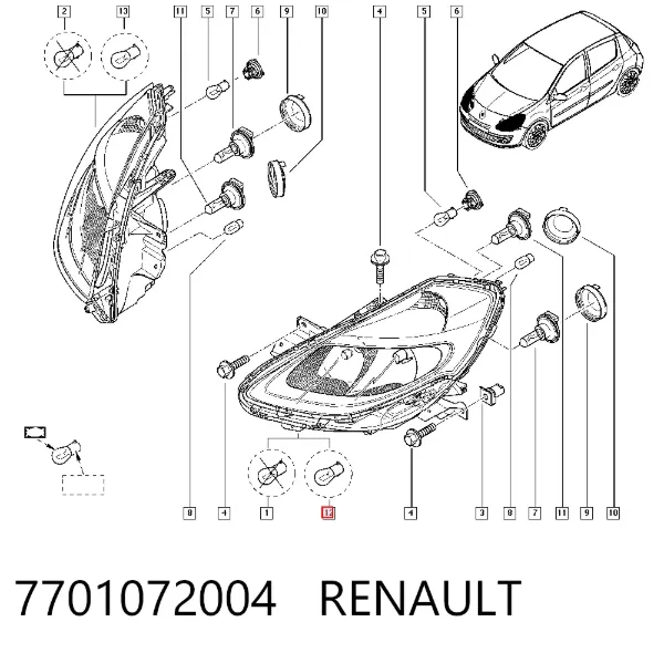Luz esquerda 7701072004 Renault (RVI)