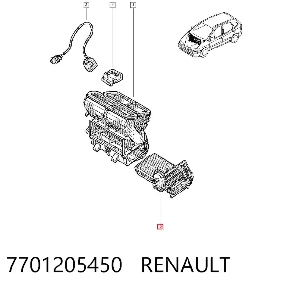 Radiador de forno (de aquecedor) 7701205450 Renault (RVI)