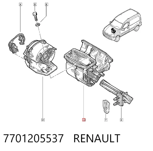 Caixa de forno montado 7701205537 Renault (RVI)