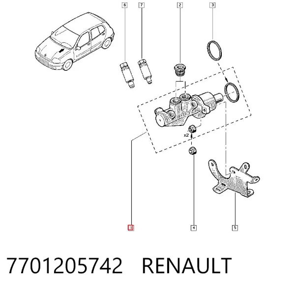 Cilindro mestre do freio 7701205742 Renault (RVI)