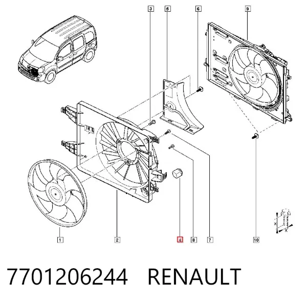 Resistor de motorzinho de ventilador de aparelho de ar condicionado 7701206244 Renault (RVI)