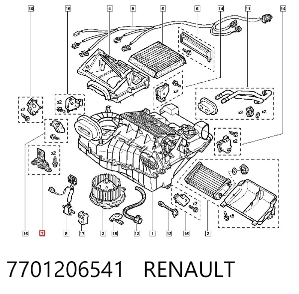 Resistor (resistência) de ventilador de forno (de aquecedor de salão) 7701206541 Renault (RVI)