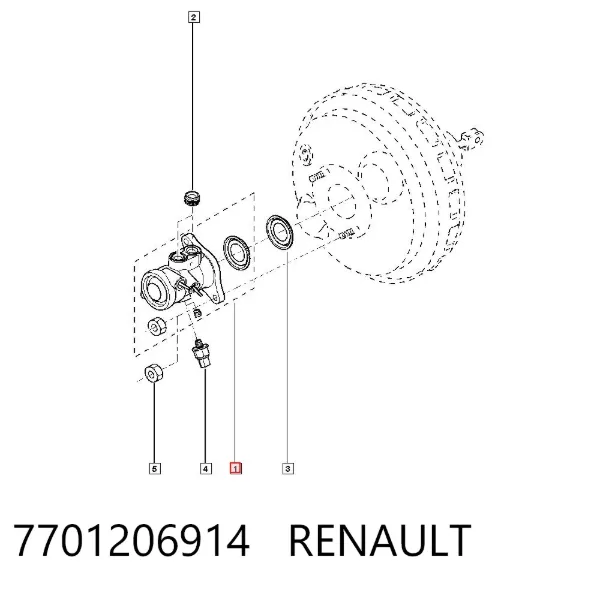 Cilindro mestre do freio 7701206914 Renault (RVI)